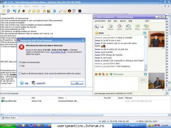 Virusi in share pe hub - Geo - Probleme